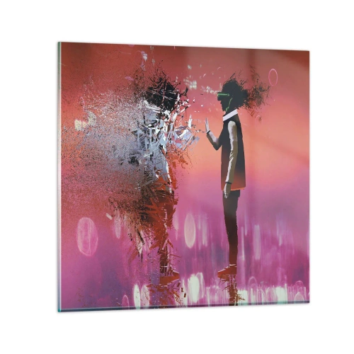 Glastavla - Bild på glas - Kan man titta in i sig själv? - 40x40 cm