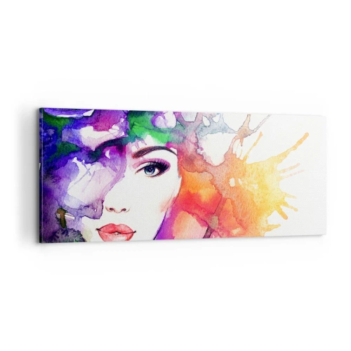 Canvastavla - Bild på duk - Med huvudet i himlen - 100x40 cm