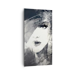 Canvastavla - Bild på duk - Bakom grå voile - 65x120 cm