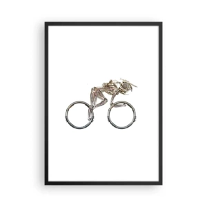 Affisch i svart ram - En cykel gjord av metalldelar - 50x70cm - Underbar maskin - Modern väggdekoration för vardagsrum och sovrum ARTTOR