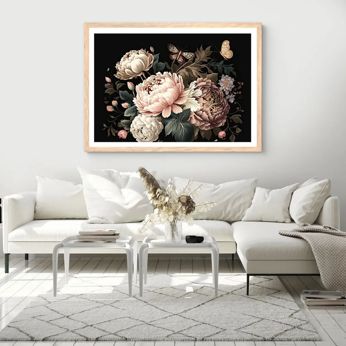 Affisch i ram av ljusek - I barockstil - 91x61 cm