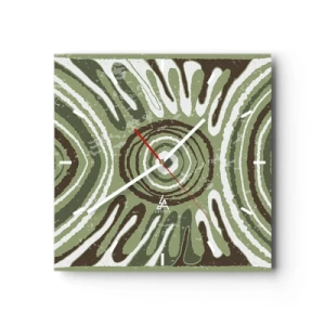 Väggklocka - Klocka på glas - Explosion av känslor - 30x30 cm