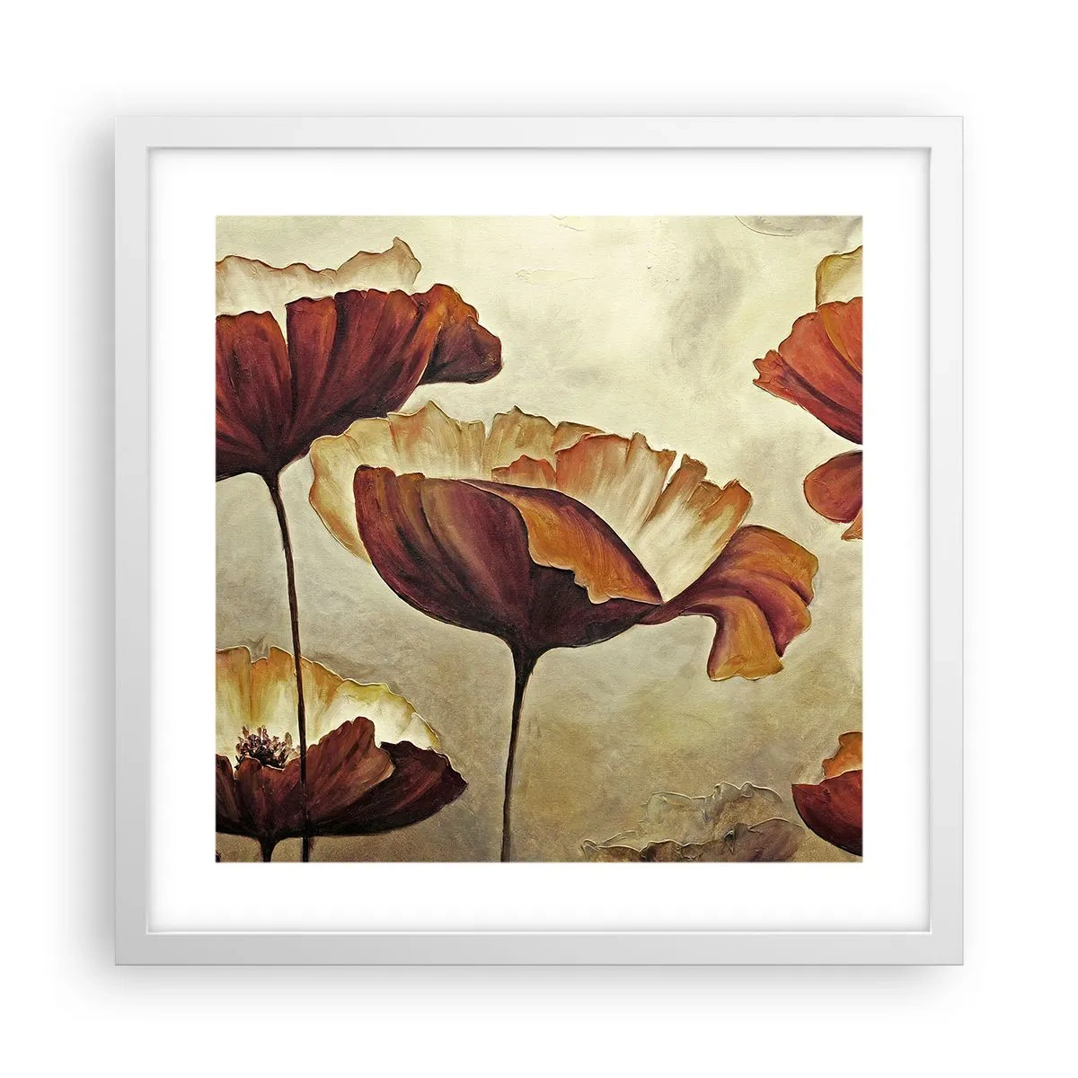 Affisch i vit ram - Ängsblommor - 40x40 cm