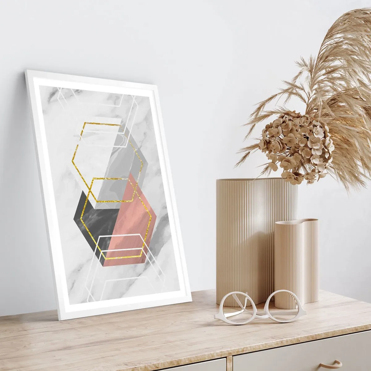 Affisch i vit ram - Kedjekomposition - 50x70 cm