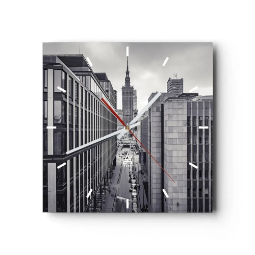 Väggklocka - Klocka på glas - Warszawadalen - 30x30 cm