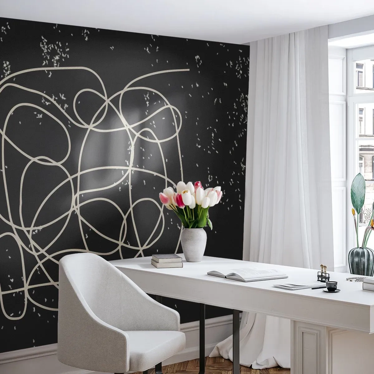 Fototapet Premium Canvas - Vilsegångna tankar - Abstraktion, Grafik, Bit - 250x175 cm