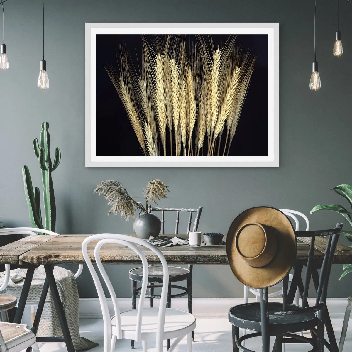 Affisch i vit ram - Rustik magi - 100x70 cm