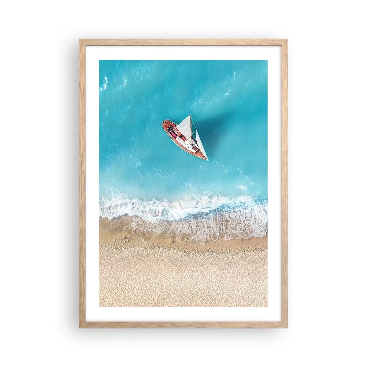 Affisch i ram av ljusek - På gränsen mellan blå och guld - 50x70 cm