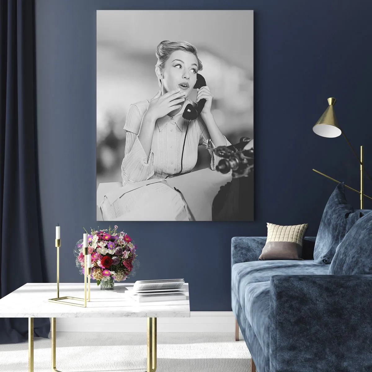 Glastavla - Bild på glas - Hallå, tillbaka till 50-talet. - 80x120 cm