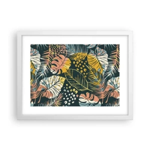 Affisch i vit ram - Lövfantasi - 40x30 cm