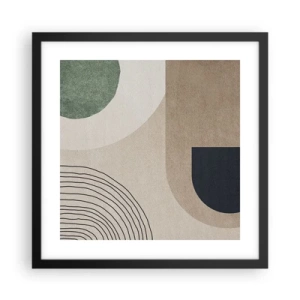 Affisch i svart ram - Ovalens mjukhet - 40x40 cm