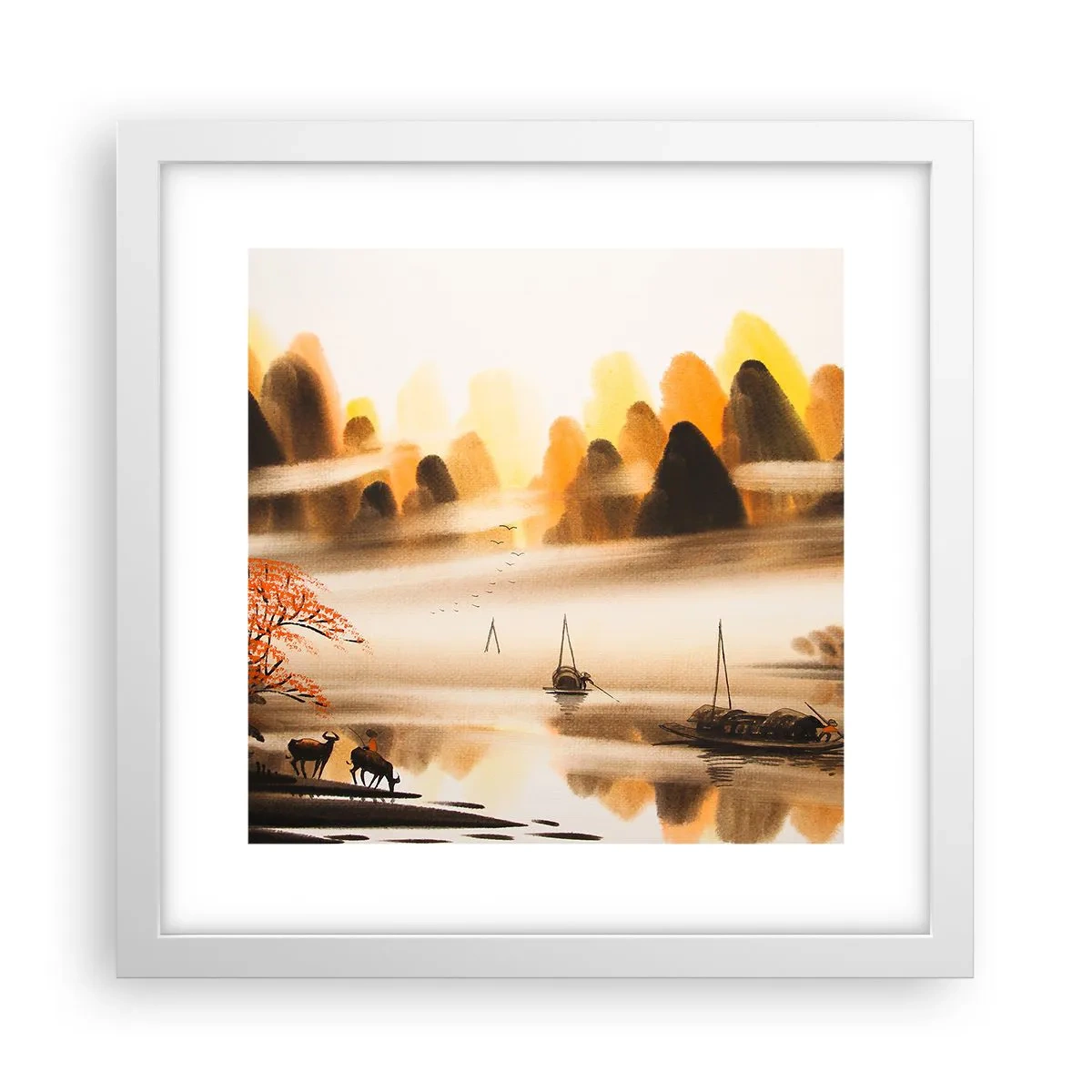 Affisch i vit ram - Längre bort än Fjärran Östern - 30x30 cm