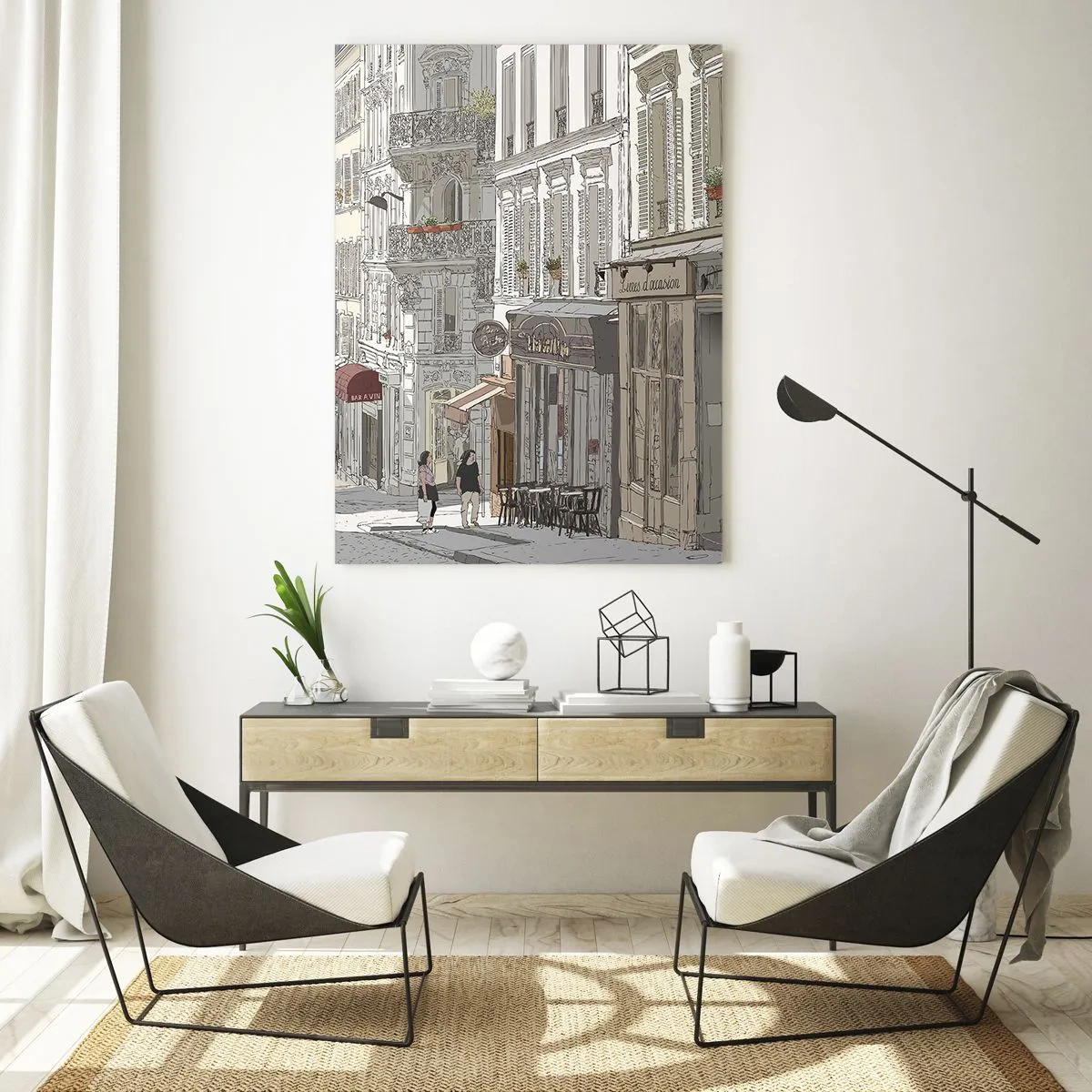 Glastavla - Bild på glas - Stadens nöjen - 50x70 cm