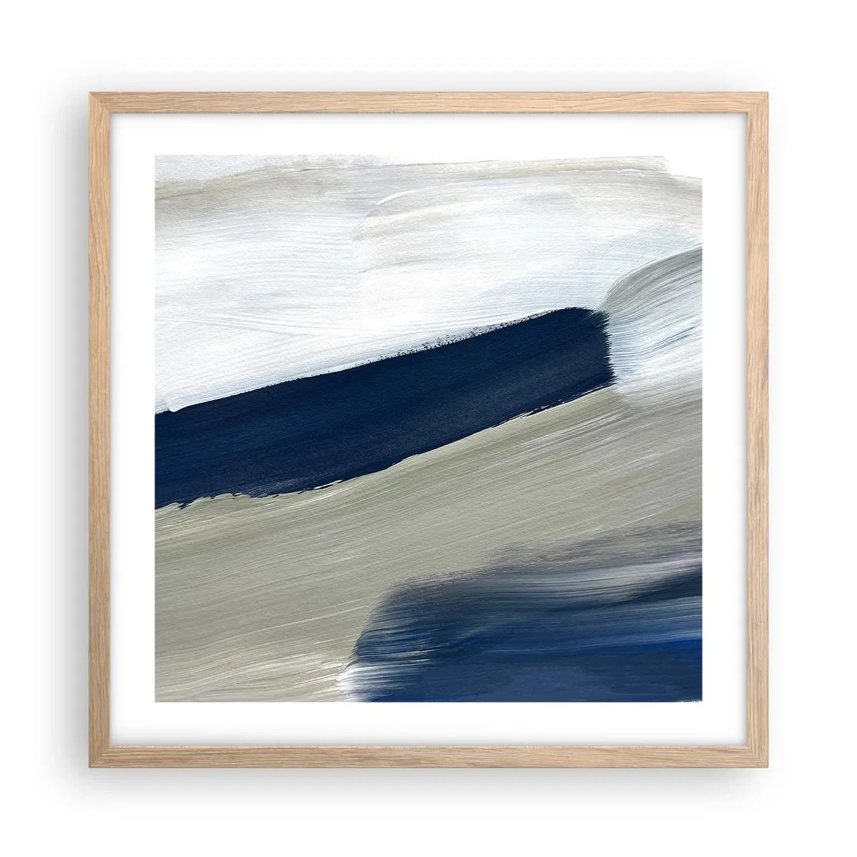 Affisch i ram av ljusek - Möte med vitt - 50x50 cm