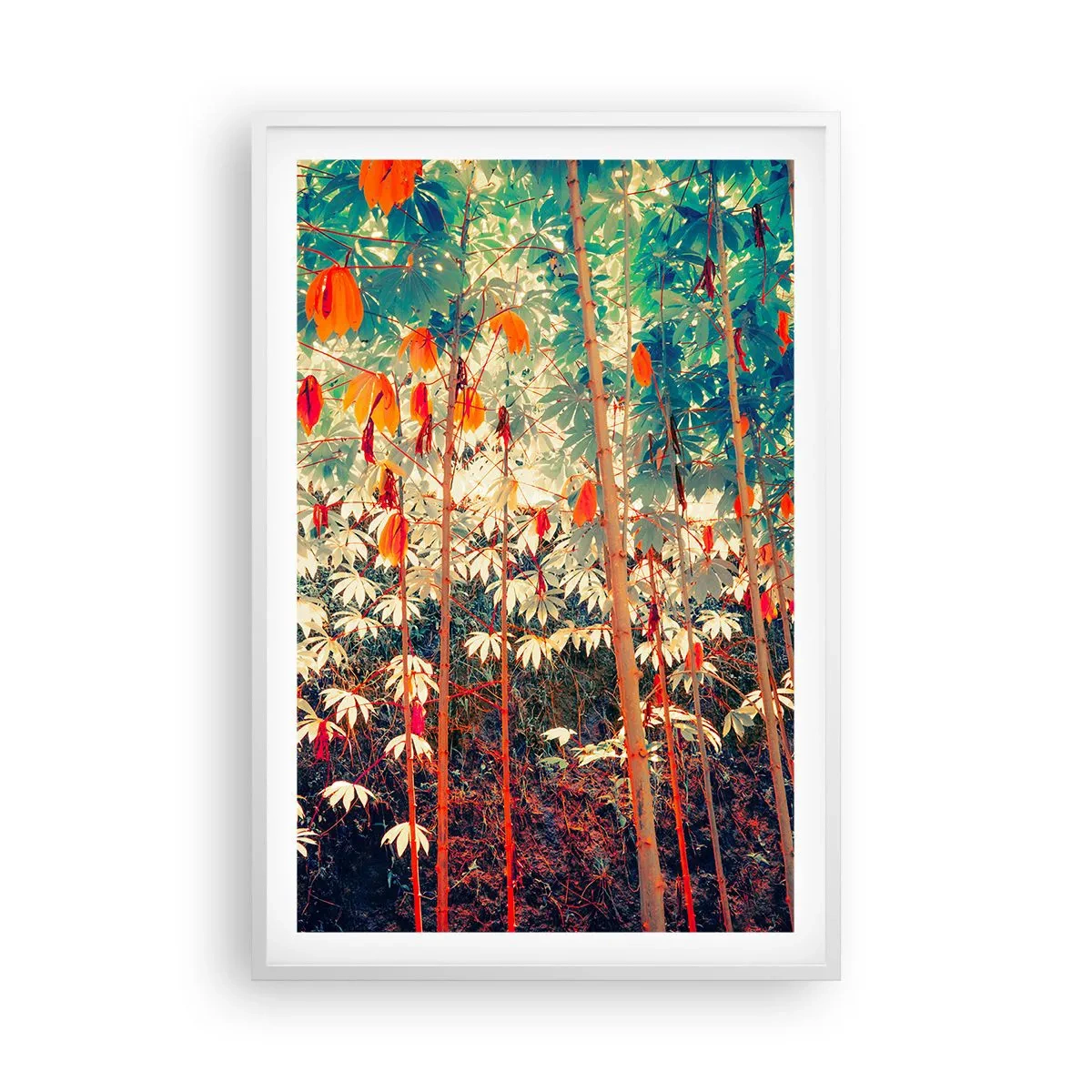 Affisch i vit ram - Lövbladens hemlighetsfulla liv - 61x91 cm
