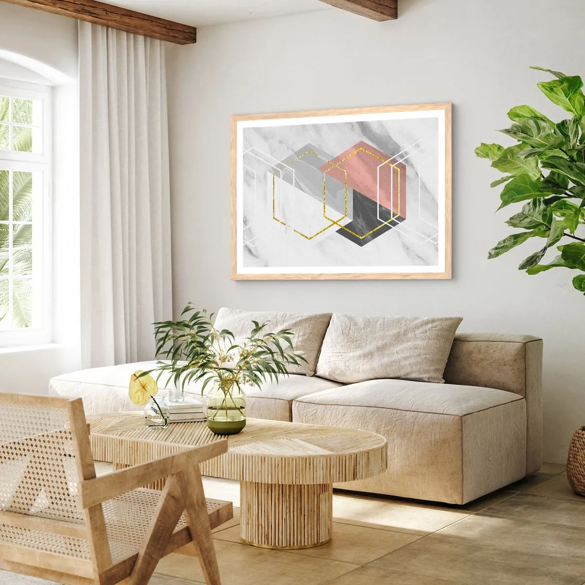 Affisch i ram av ljusek - Kedjekomposition - 70x50 cm