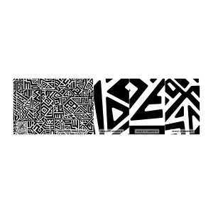 Provbit av självhäftande fototapet Deluxe Sticker - Prekolumbisk komposition - Abstraktion, Bit, Svartvitt - 100x30 cm