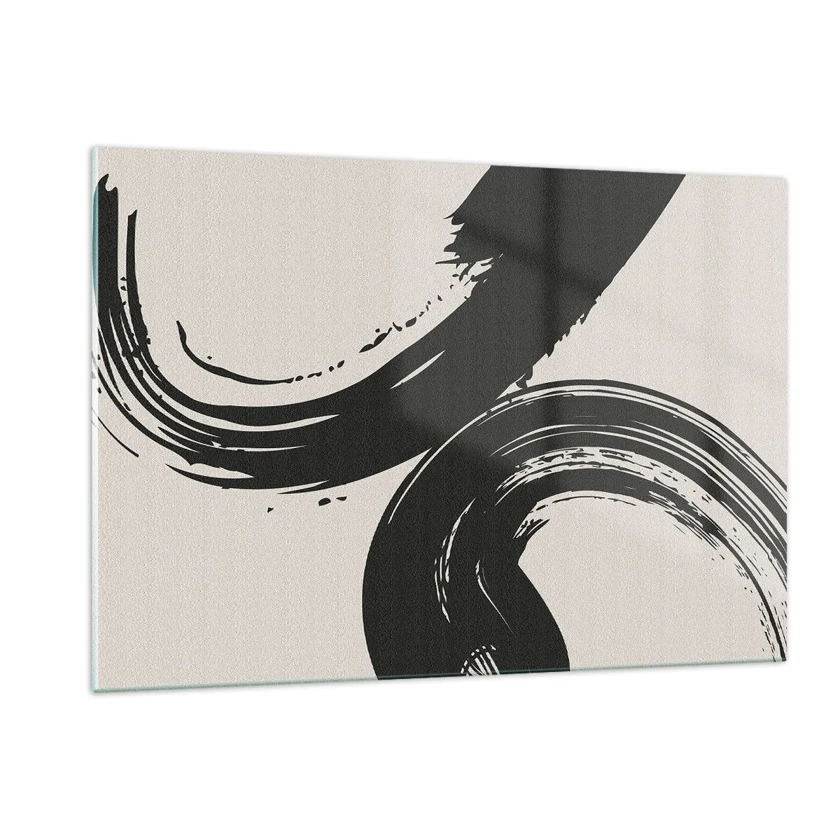 Glastavla - Bild på glas - Svepande och cirkulärt - 120x80 cm