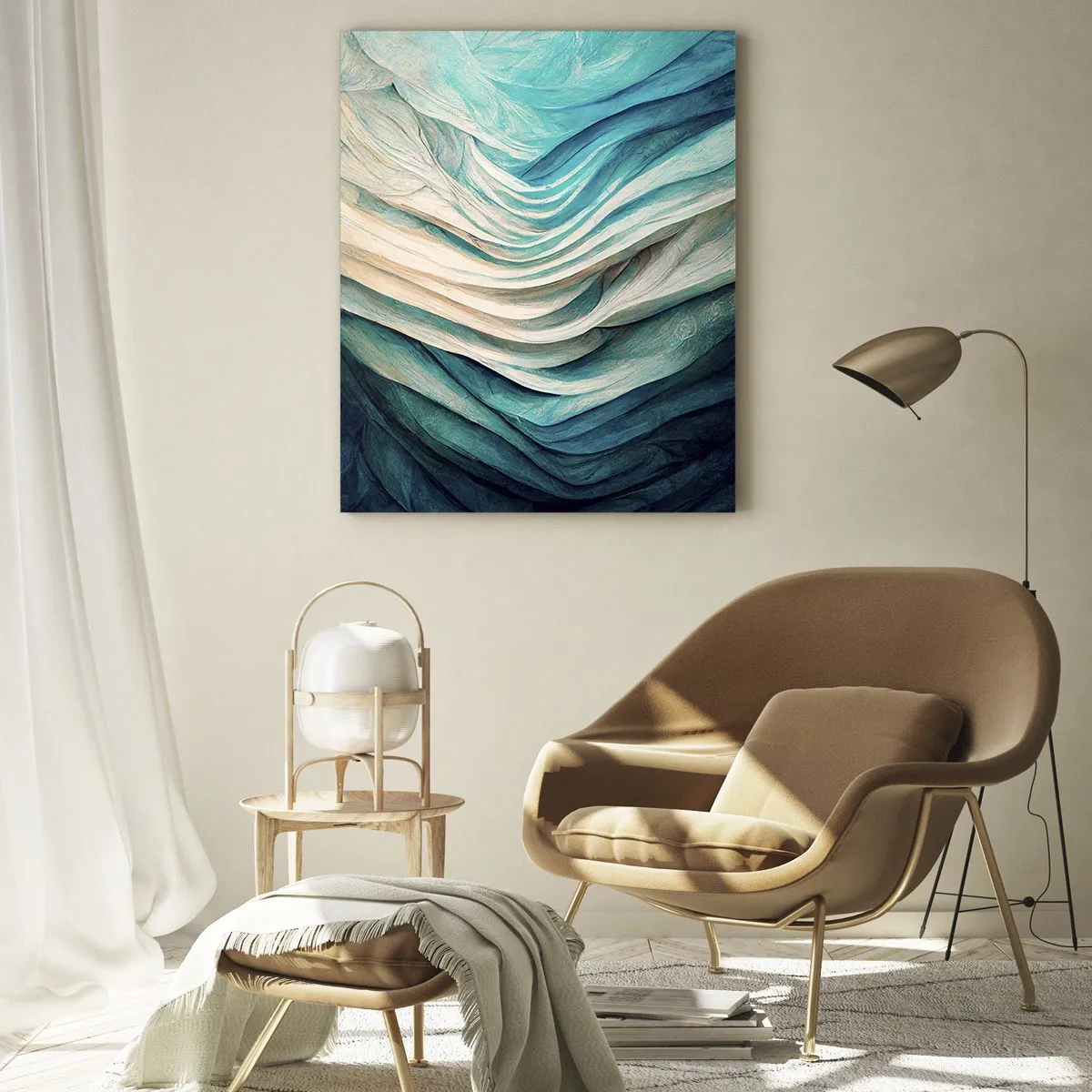 Glastavla - Bild på glas - Blå omättlighet - 50x70 cm