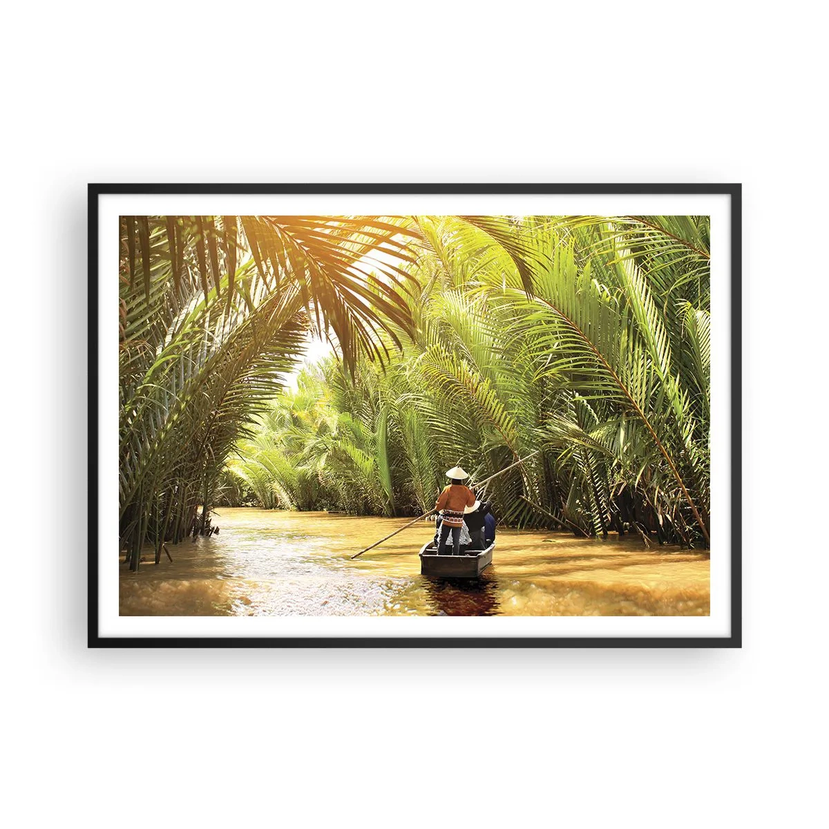 Affisch i svart ram - Genom en palmravin - 100x70 cm