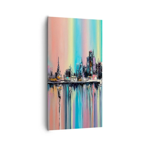 Canvastavla - Bild på duk - Nattens ljus - 65x120 cm