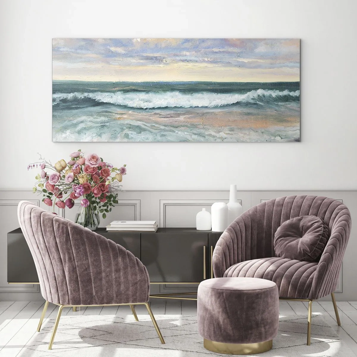Glastavla - Bild på glas - Här kan du släta ut din själ - 100x40 cm