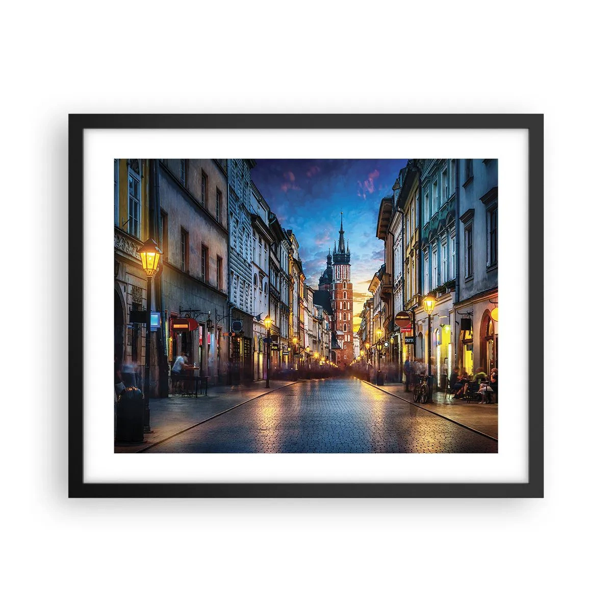 Affisch i svart ram - Krakows charm - 50x40 cm