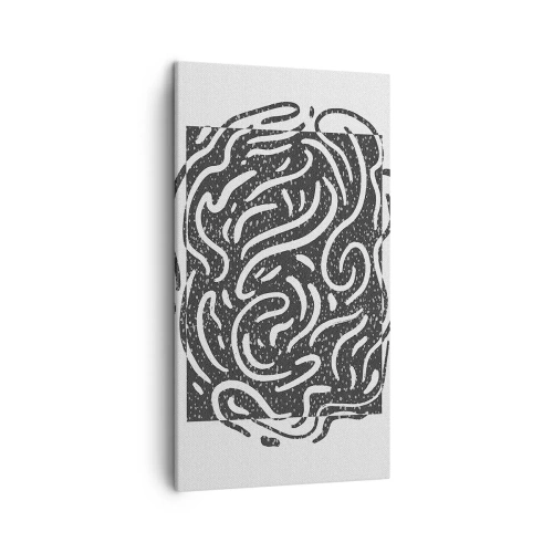 Canvastavla - Bild på duk - Abstraktion: en dans av glädje - 45x80 cm