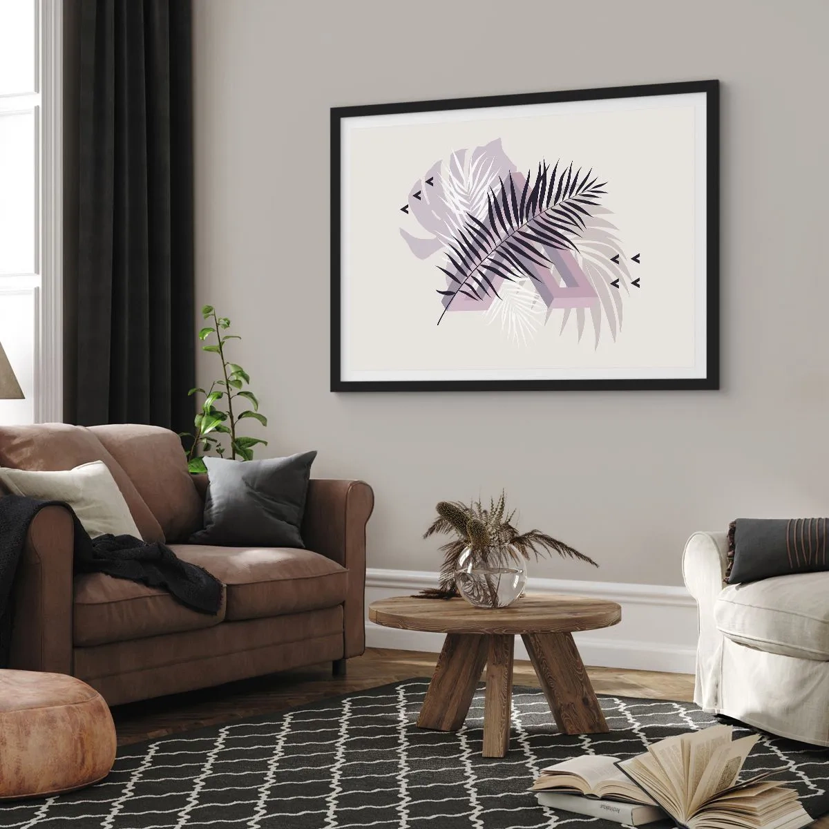 Affisch i svart ram - Skuggans skugga - 100x70 cm