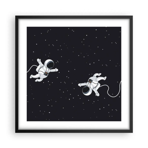 Affisch i svart ram - Rymddans - 50x50 cm