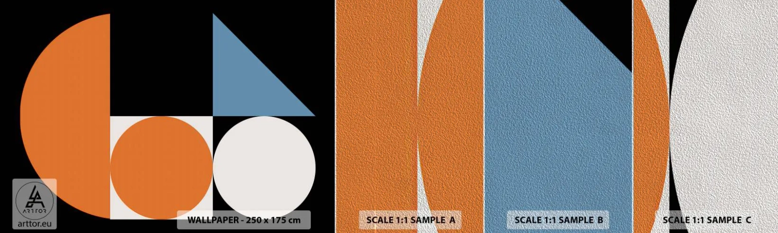 Provbit av fototapet Premium Sand - Geometriska figurer - Abstraktion, Grafik, Geometriskt mönster - 100x30 cm