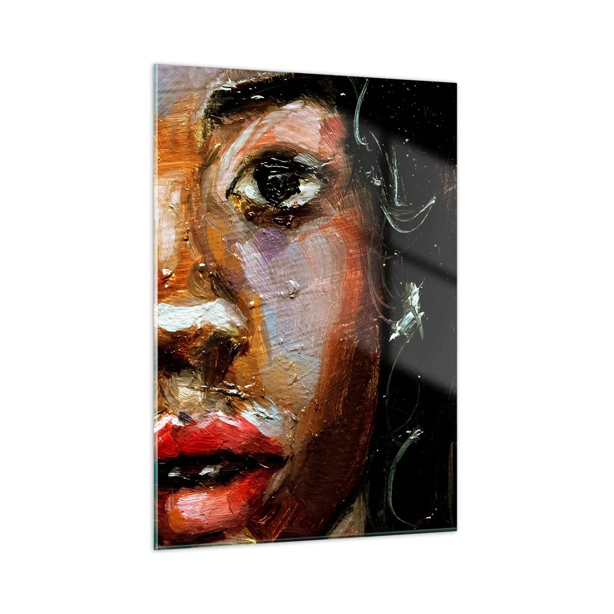 Glastavla - Bild på glas - Svärta och sken - 50x70 cm