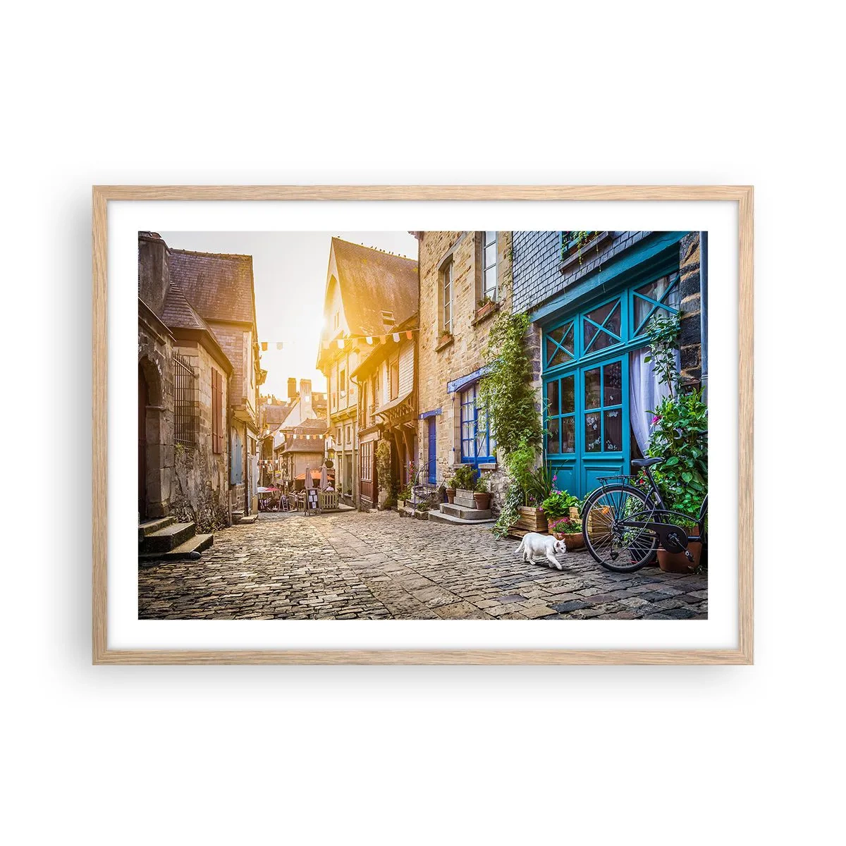 Affisch i ram av ljusek - Stadens vita ande - 70x50 cm