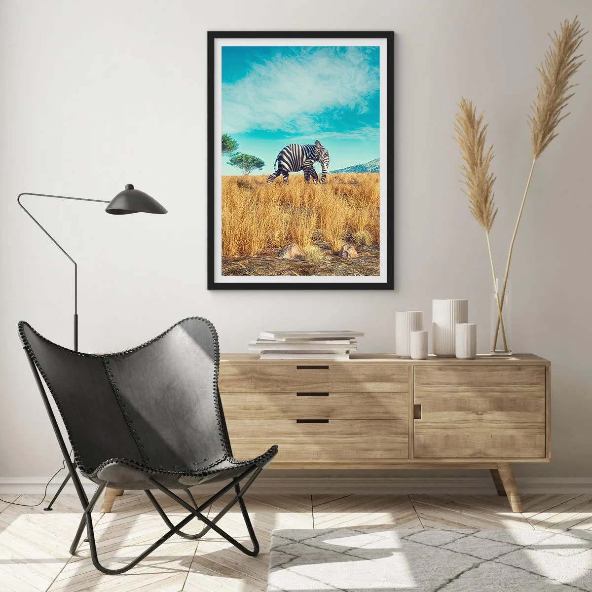 Affisch i svart ram - Grått är ute - 61x91 cm