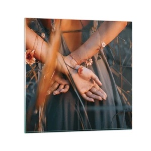 Glastavla - Bild på glas - Bunden till naturen - 30x30 cm