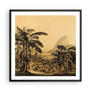 Affisch i svart ram - I kolonial stämning - 60x60 cm