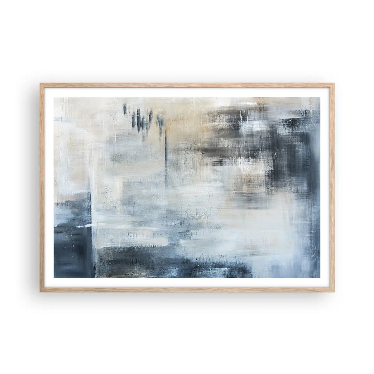 Affisch i ram av ljusek - Bakom en blå slöja - 100x70 cm