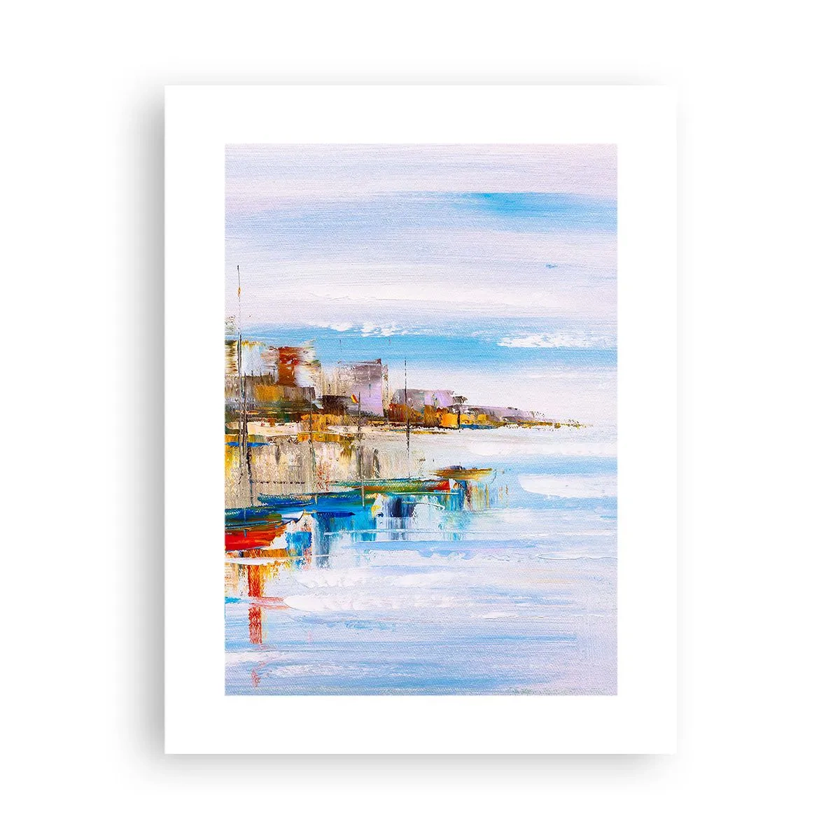 Affisch - Flerfärgad urban hamn - 30x40 cm
