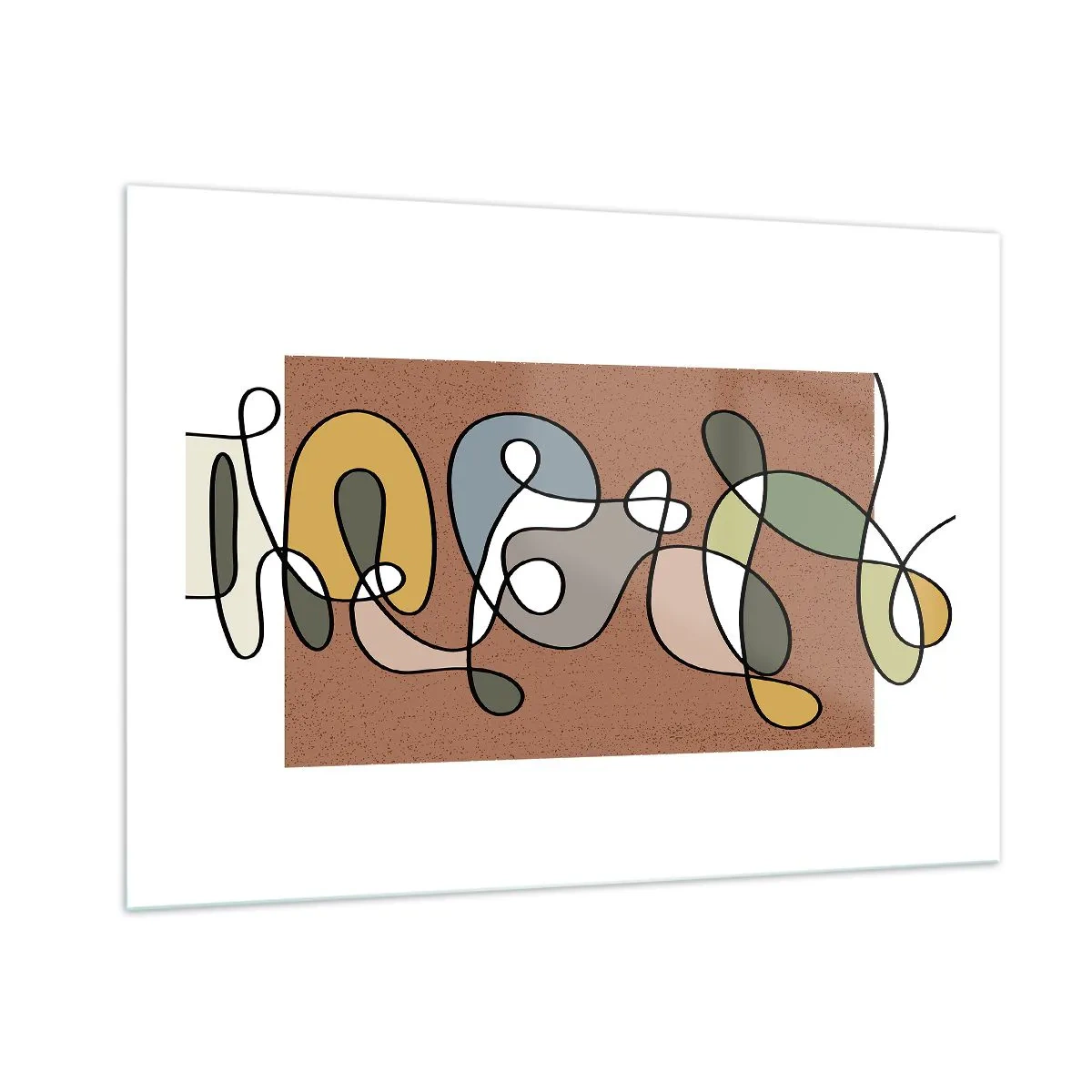 Glastavla - Bild på glas - En abstraktion värd att le åt - 100x70 cm