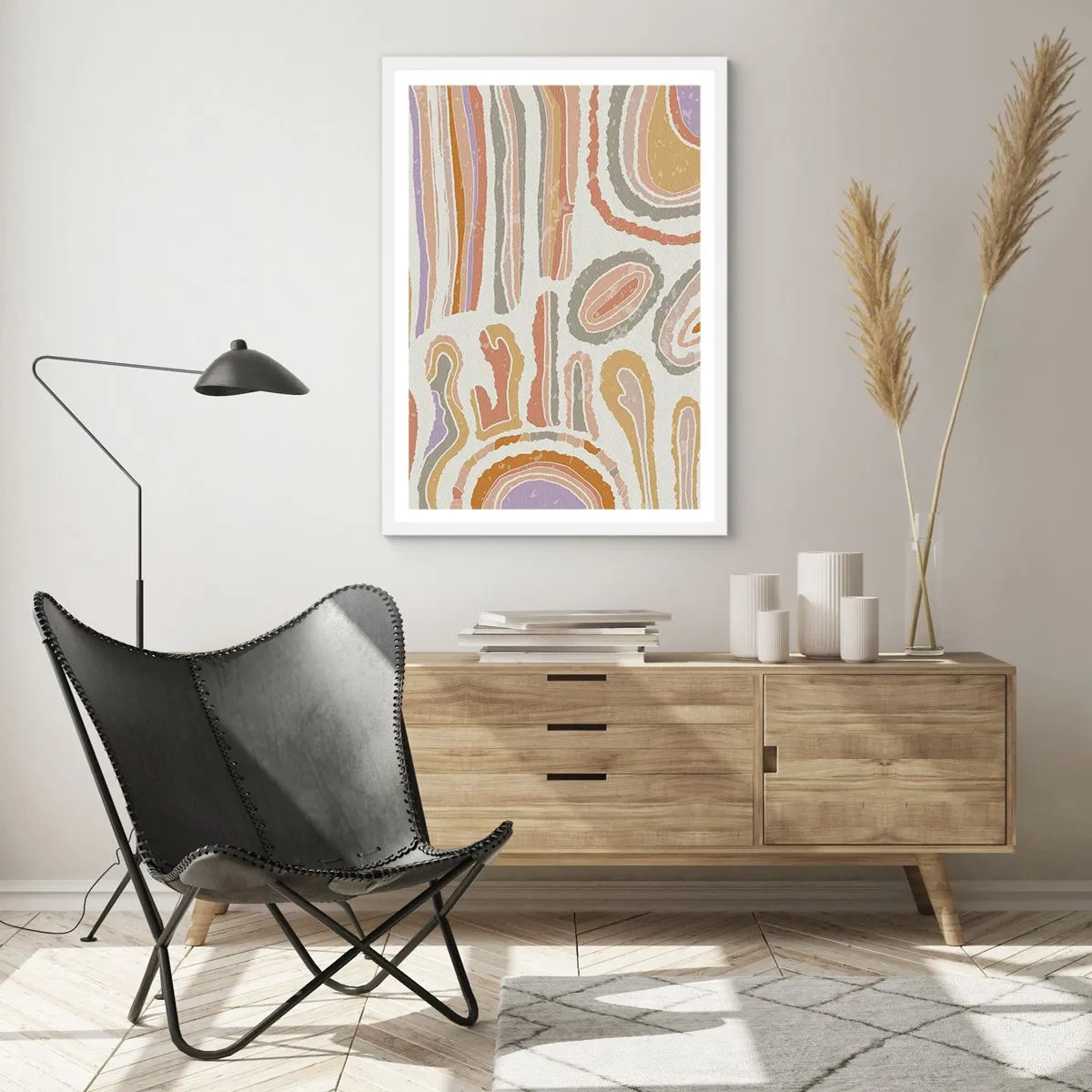 Affisch i vit ram - Färgglada tvärsnitt - 61x91 cm