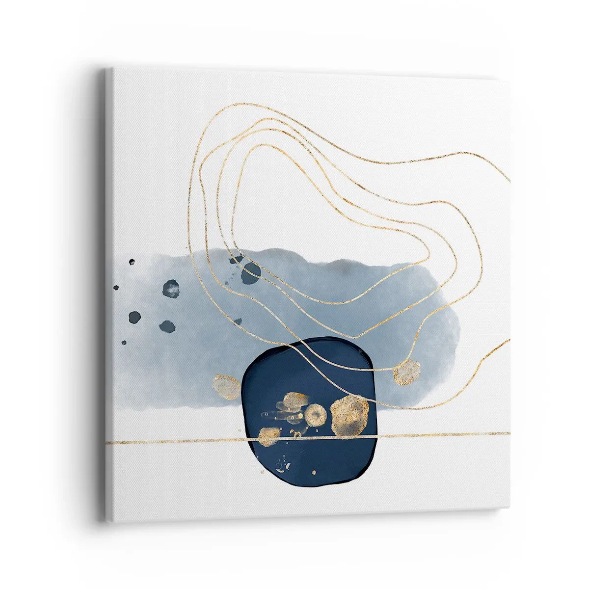 Canvastavla - Bild på duk - Blå-guld fantasi - 40x40 cm