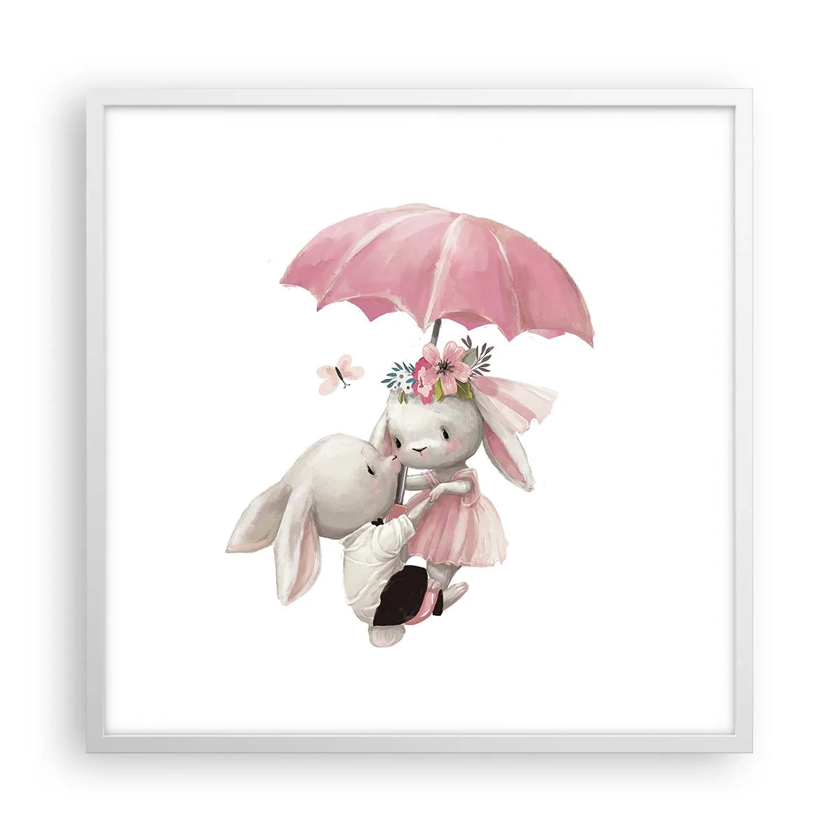 Affisch i vit ram - Det är just kärlek - 60x60 cm