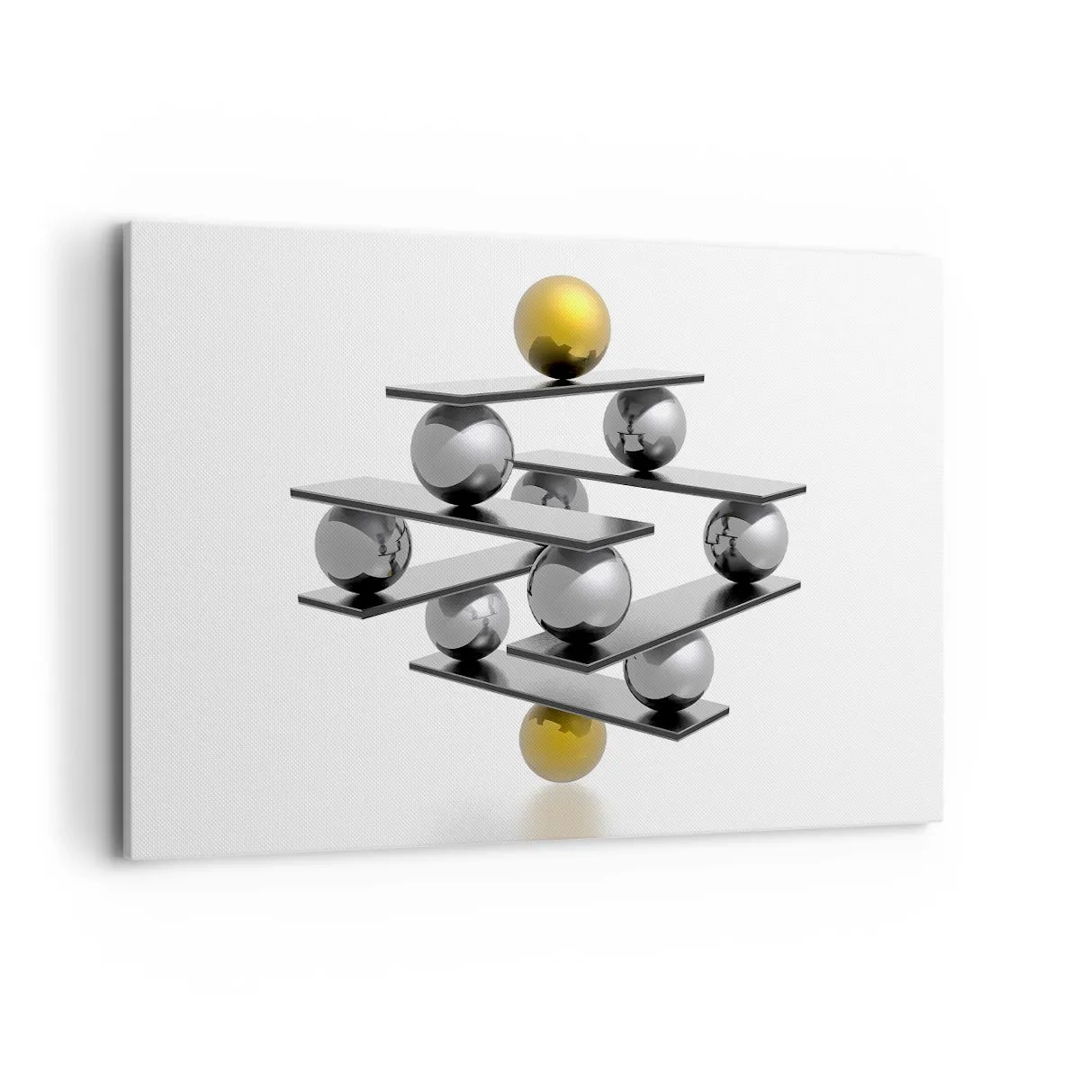 Canvastavla - Bild på duk - Guld-silver balans - 100x70 cm