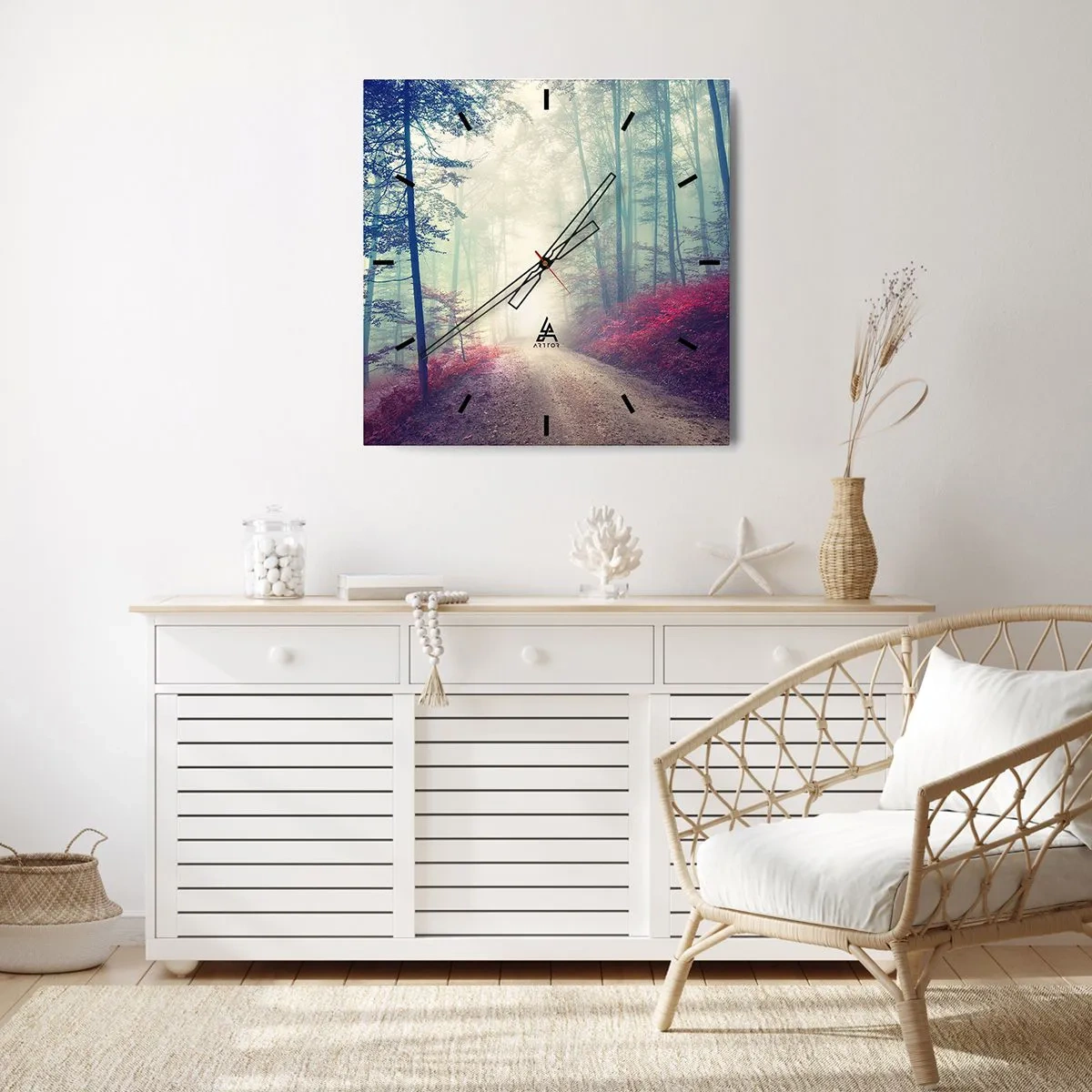 Väggklocka - Klocka på glas - Det är bra att gå upp tidigt - 40x40 cm