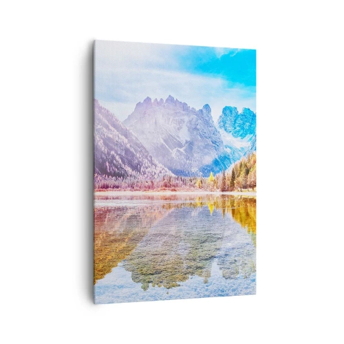 Canvastavla - Bild på duk - Det är redan höst i fjällen - 70x100 cm