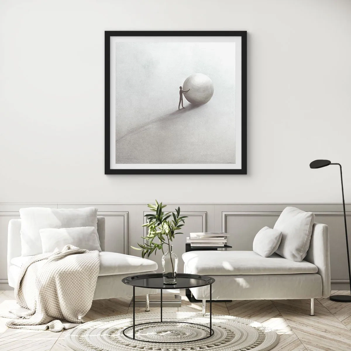 Affisch i svart ram - Livets spel - 50x50 cm