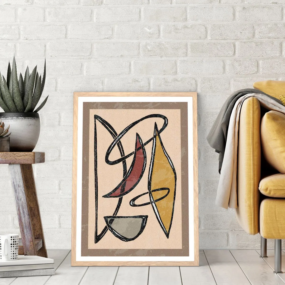 Affisch i ram av ljusek - Komposition - bågar och ovaler - 50x70 cm