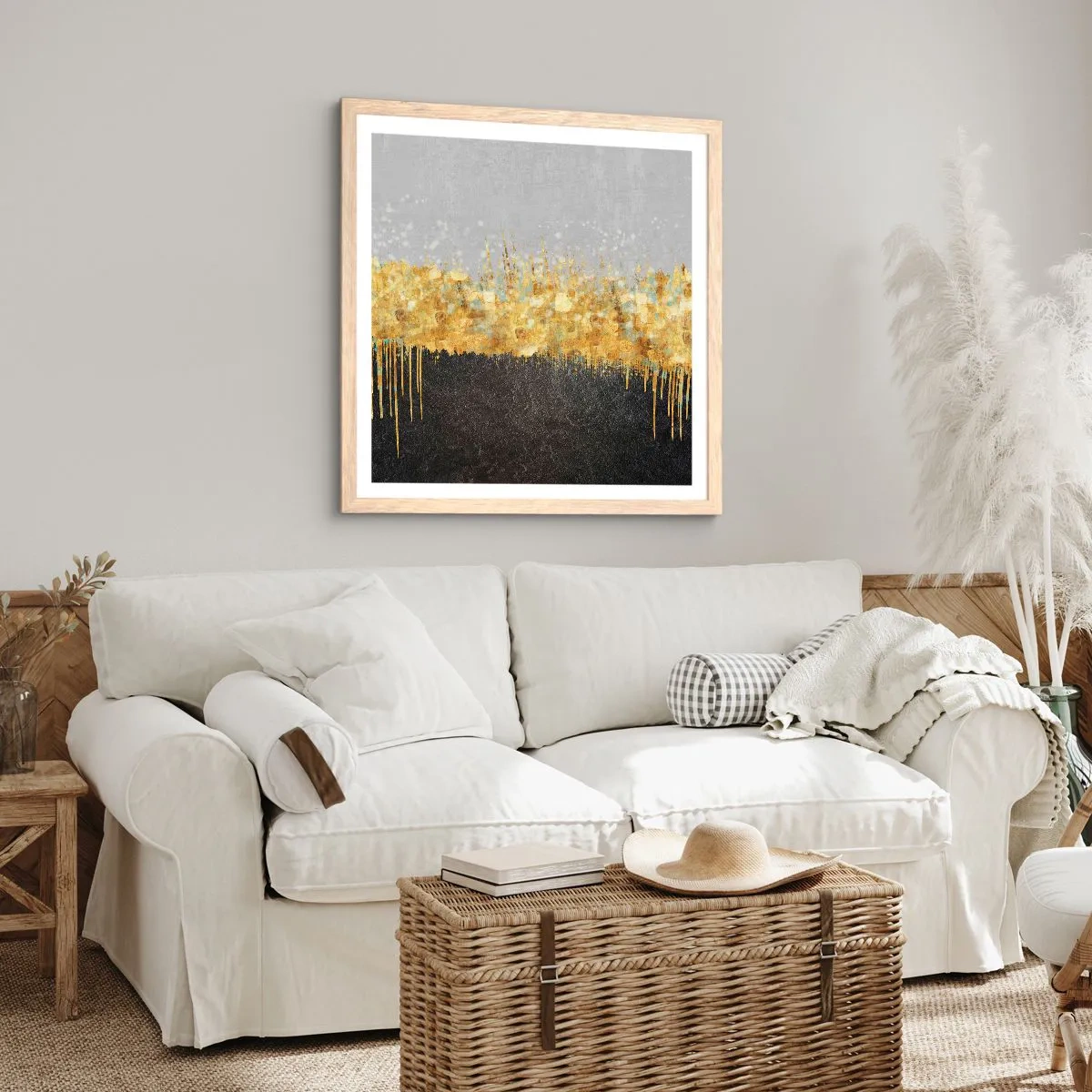 Affisch i ram av ljusek - Inåt och uppåt - 50x50 cm