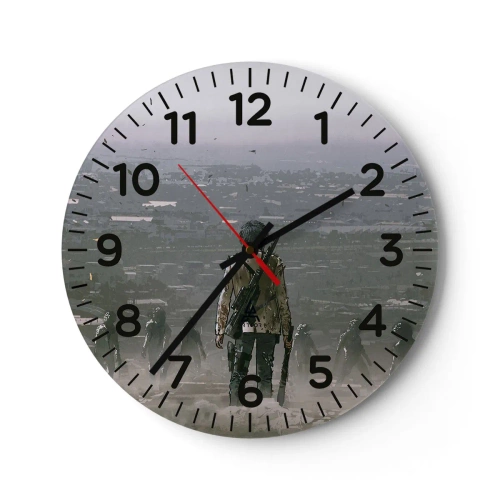 Väggklocka - Klocka på glas - Den siste rättvise? - 30x30 cm