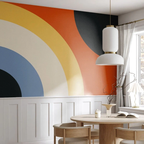 Fototapet Premium Sand - Mot varandra - Abstraktion, Bit, Modern konst - 300x210 cm